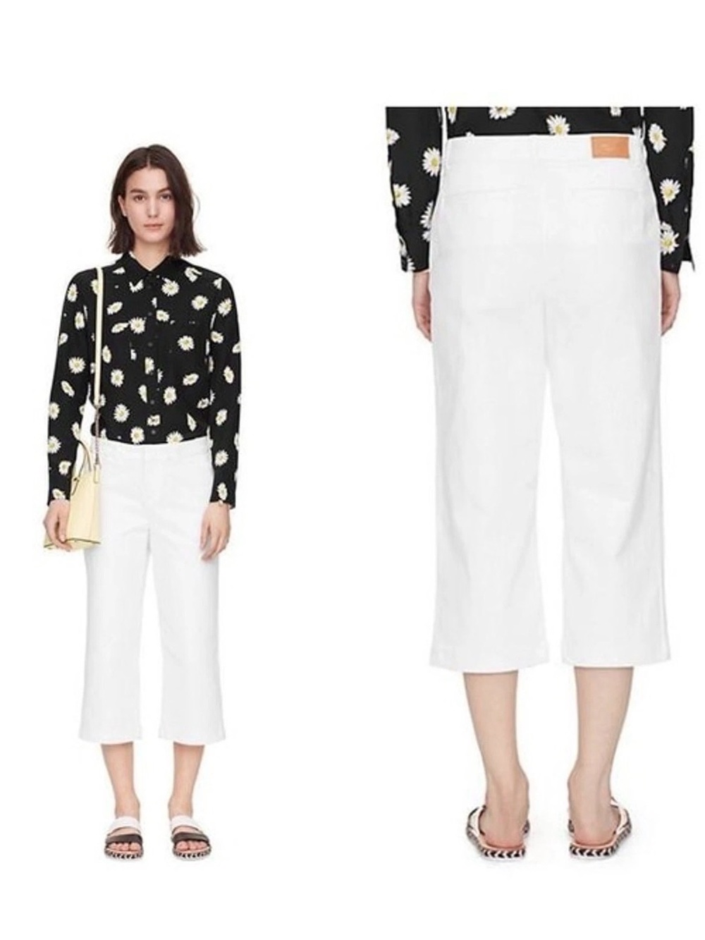 kate spade broome street White Straight-Leg Capri Chinos